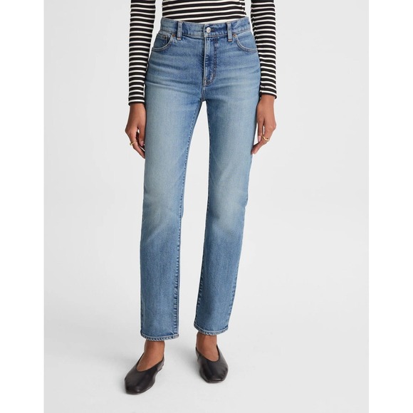 Madewell Denim - Madewell The Petite Jules Slim Straight Leg Jean 28 Petite Blue Denim NY555
